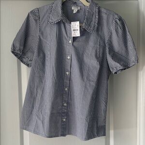 J CrewStriped Button-Up Blouse